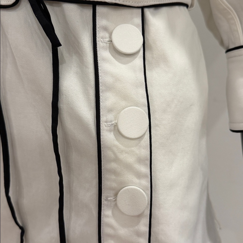 Self Portrit Elegant White Women's Dress with Black Trim size 6 US - Picture 7 of 16
